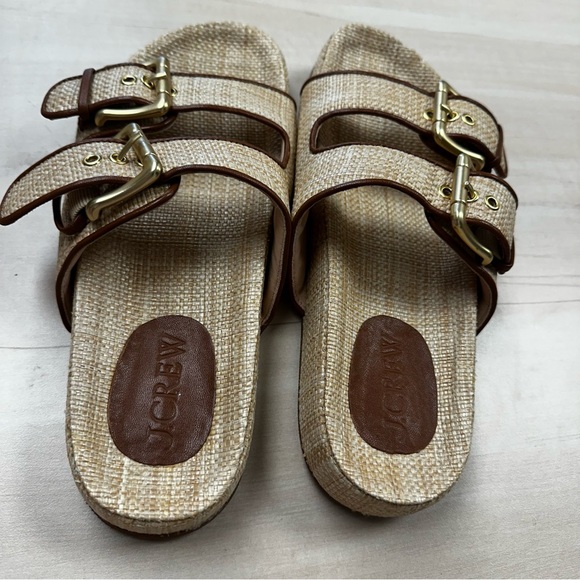 J. Crew Tan and Gold Buckle Sandals - Picture 7 of 11